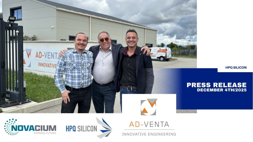 HPQ Silicon and Novacium Sign Industrial Cooperation Agreement with AD ...